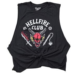 Stranger Things 4 Hellfire Club Skull & Weapons Tank Top